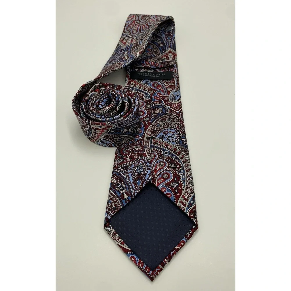 Bloomingdales The Men's Store 100% Silk Paisley‎ Pattern Neck Tie Multicolor